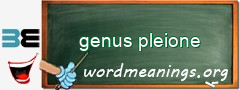WordMeaning blackboard for genus pleione